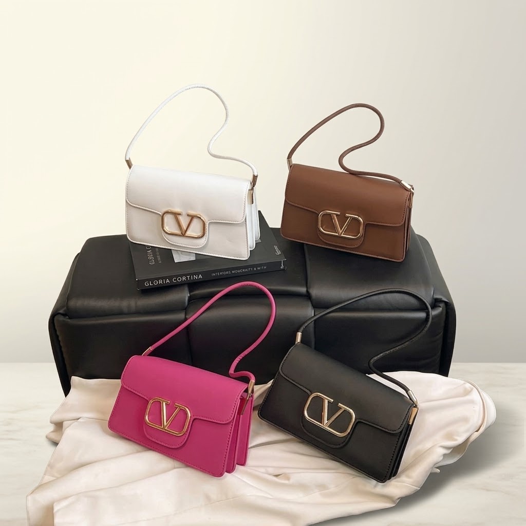 V-Logo Flap Shoulder Bag