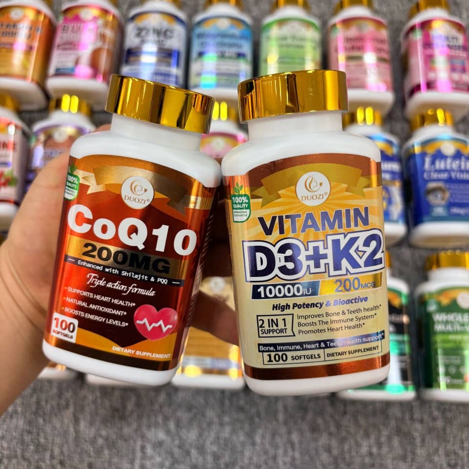 DUOZI Wellness Combo — CoQ10 200mg + Vitamin D3+K2