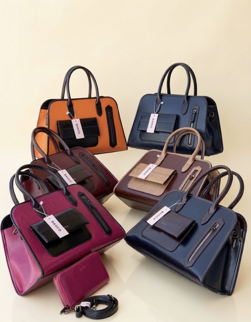 Zip-Pocket Structured Handbag