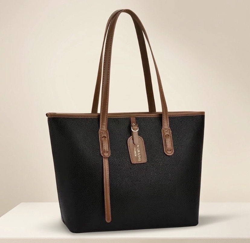 Contrast-Trim Shopper Tote photo 2