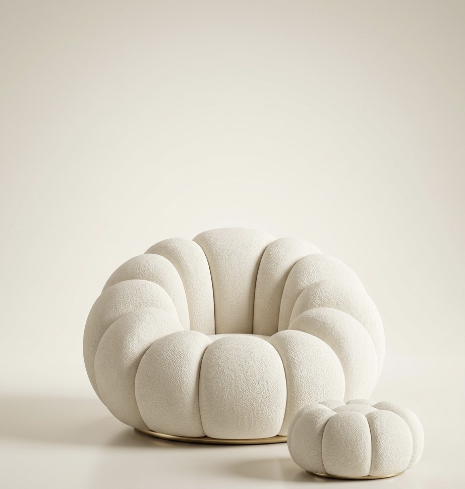 Inflated Pumpkin Lazy Man Sofa & Foot Rest
