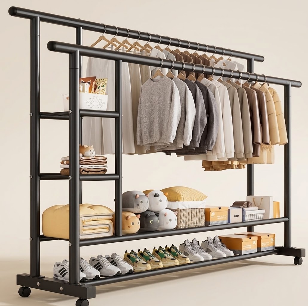 Cloth Hanger & Shoe Rack Stand