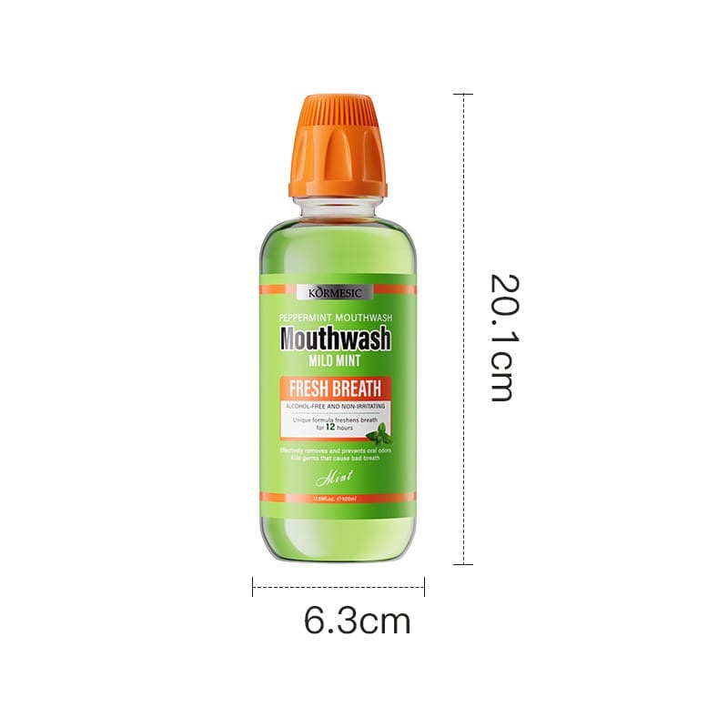 KORMESIC Peppermint Mouthwash — Mild Mint, 320ml