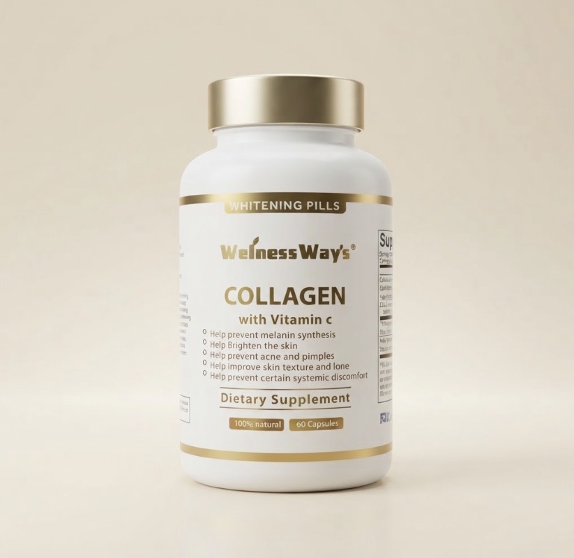 Wellness Ways Collagen with Vitamin C — 2-in-1 Whitening Pills, 60 Capsules
