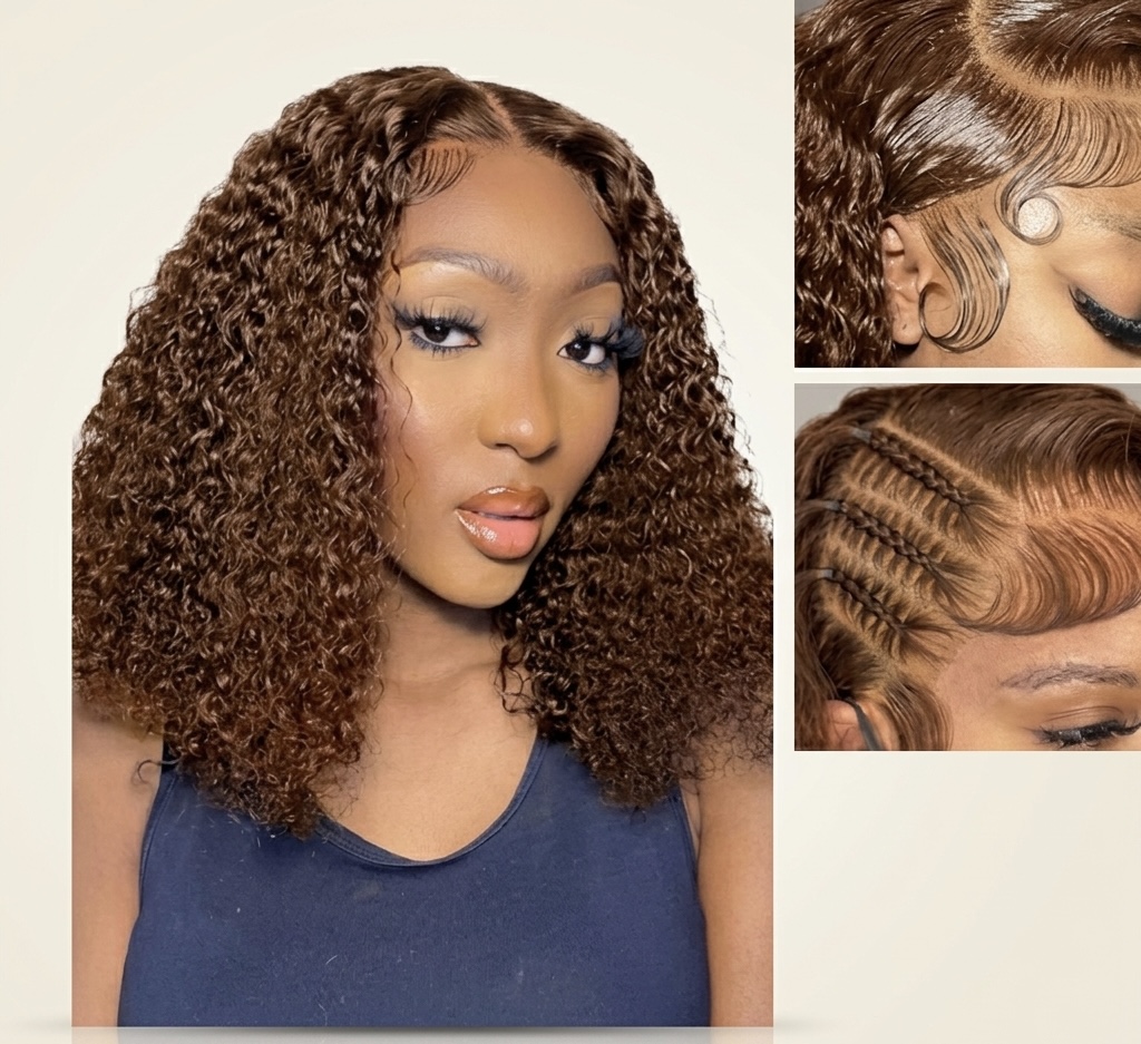 4x4 Full Closure Honey Brown Jerry Curls 14"