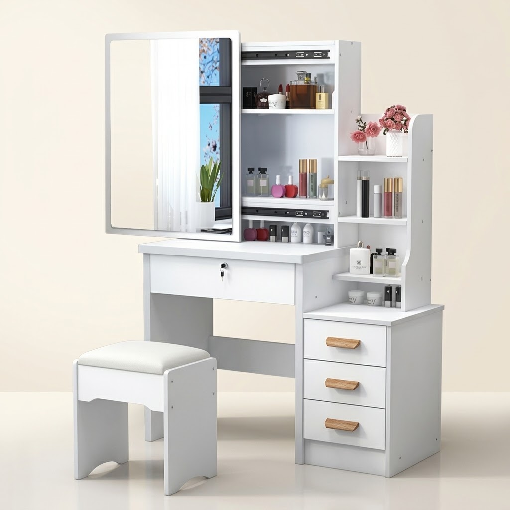 Dressing Mirror with Stool